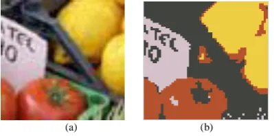 Fig. 9   Results using Mean shift segmentation (Mean shift bandwidth: 0.2001)  a) Input image   b)     Output image 