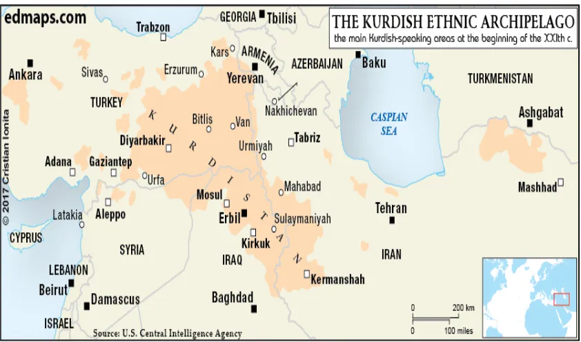 Figure 1. Map of the Territory of Kurdistan  