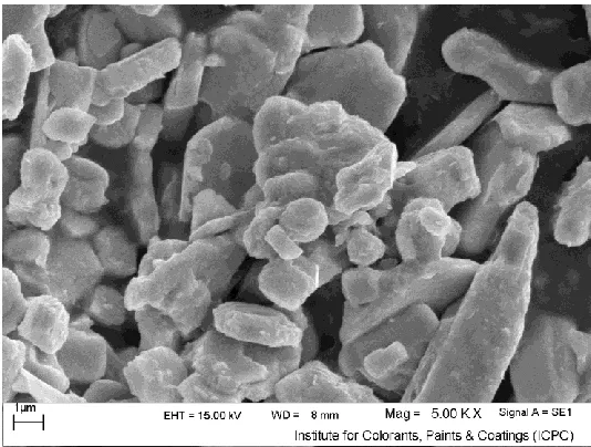 Figure 5. SEM image of PbO sample synthesized at 2.5 %wt lead acetate 