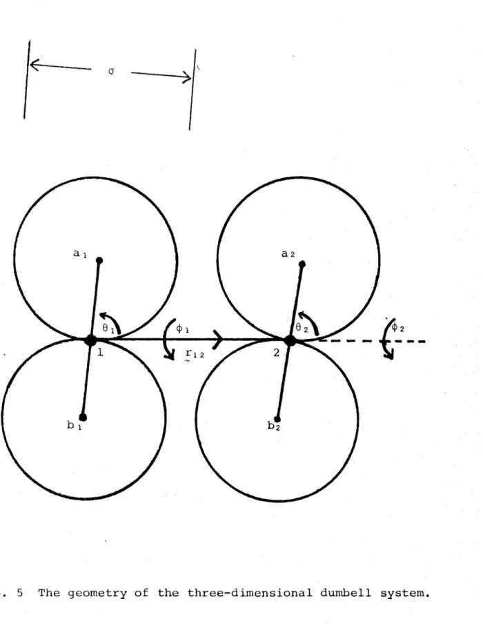 FIG.  5  The  geometry  of  the  three-dimensional  dumbell  system.