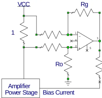 Figure 4-10 shows the op-amp circuit, the 1 Ω resistor is the current sensing resistor placed in series with the collector