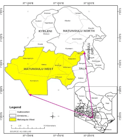 Figure 3.1: Map of Matungulu West.  