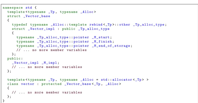 Figure 2.8.: std::vector declarations