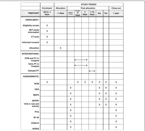 Fig. 1 Timeplan study procedures of the SET-study