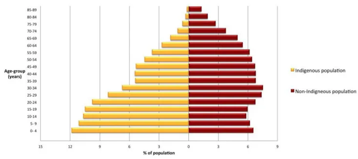 Figure 1. Population pyramid of Aboriginal and Torres Strait Islander and non-Indigenous populations, 30 June 2016