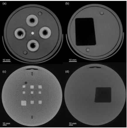 Figure 2.3: Images of small phantom a) resolution coils, created with alternating 