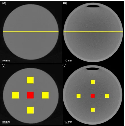 Figure 2.5: Slices through an area of uniform density in the small (a) and large (b) 