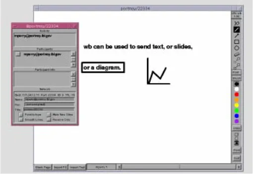 Figure 4:  The wb user interface.  The user information window is shown on the left.