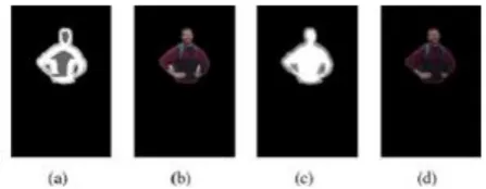 Fig. 10, for example, both algorithms extract the upper body successfully, but Grow Cut removes the small enclosed 