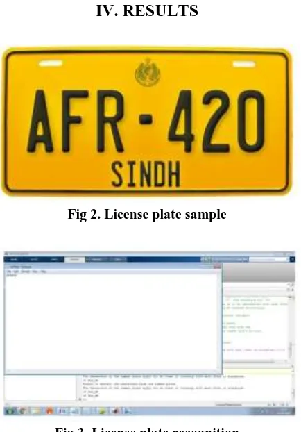 Fig 3. License plate recognition  