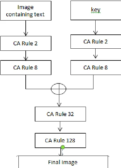 Fig. 3. Block Diagram for encryption using cellular 