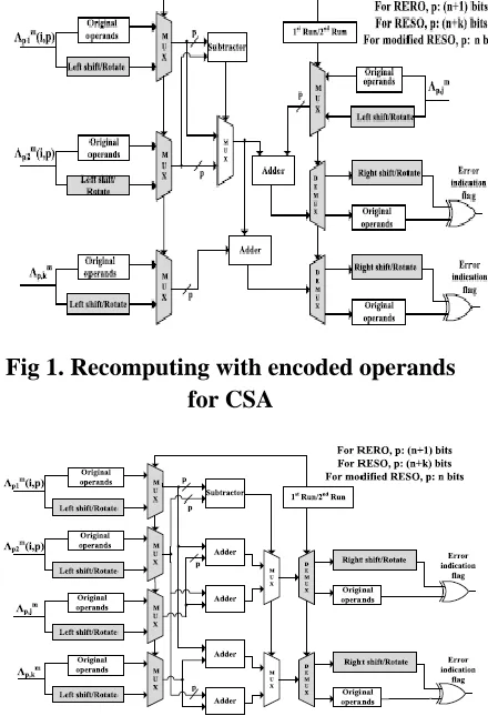 Fig 1. Recomputing with encoded operands for CSA 