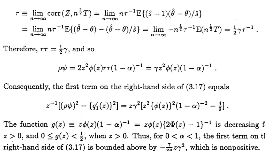 Table 3.2 summarizes asymptotics for 90% and 95% intervals in the case of the Studentized mean