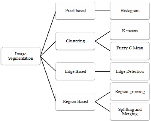 Figure 1  Types of Segmentation Techniques Research work in image segmentation has been initiated in early 1990’s