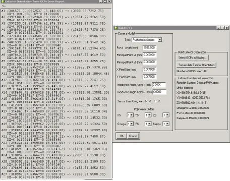 Figure 3.5 Orientation Calculations from RPC Build Widget 