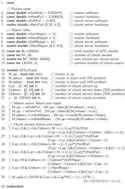 Fig. 6. pCTMC model of the Google ﬁle system.