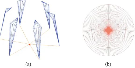 Figure 3. (a) The structure of the down-lead wires in the VLF umbrella transmitting antenna