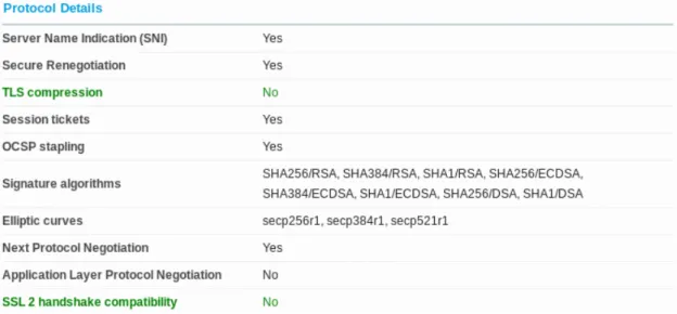 Figure 2.6: A section of example output from the SSL Labs client test