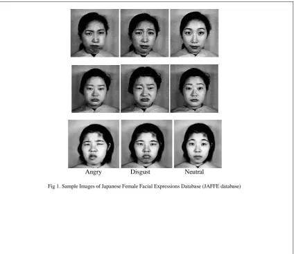 Fig 1. Sample Images of Japanese Female Facial Expressions Database (JAFFE database)   