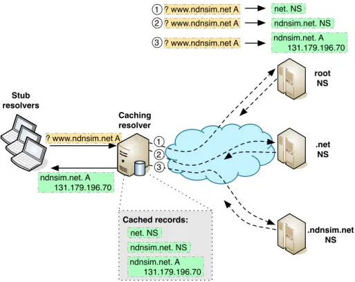 Figure 2.2: Example of DNS queries