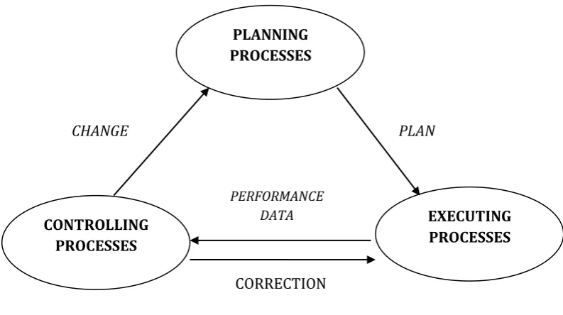 Fig 2.2: The closed loop of the managerial process in project management 