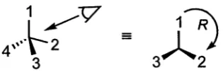 Figure 1.1: Assignment of R configuration to a tetrahedral stereocentre.