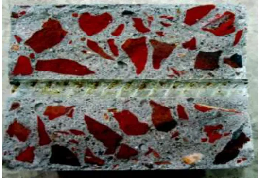 Figure 5. Pulled out epoxy paint coated bar from inside the concrete block. 
