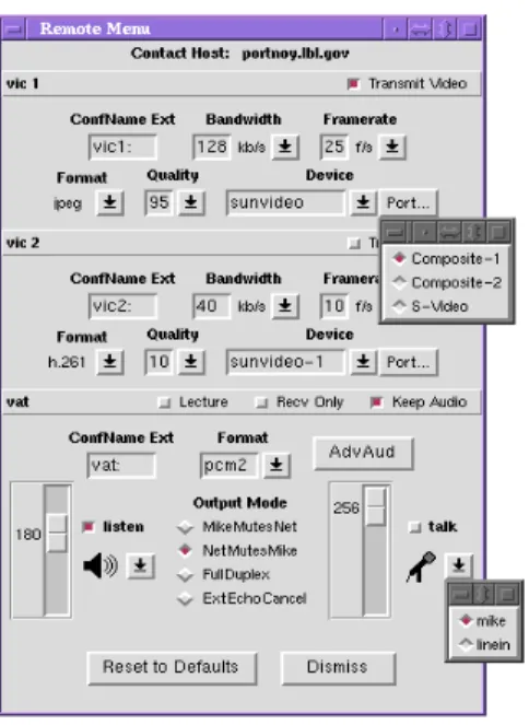 Figure 7:  Remote Settings Window Figure 8:  Security window