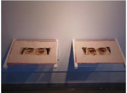 Figure 6: “Binary gaze,” 27 cm x 39 cm, Hand embroidery layered fabric, 2017 