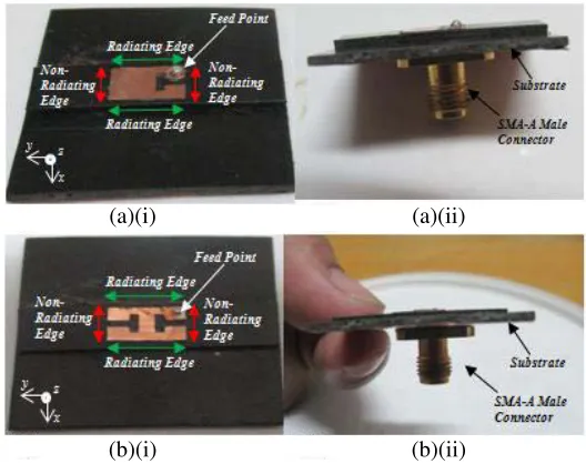 Figure 3. Schematic of antenna proﬁle (a) before removing the lateral portion of the substrate, (b) withthe stepped substrate, (c) showing detailed side view of the step.