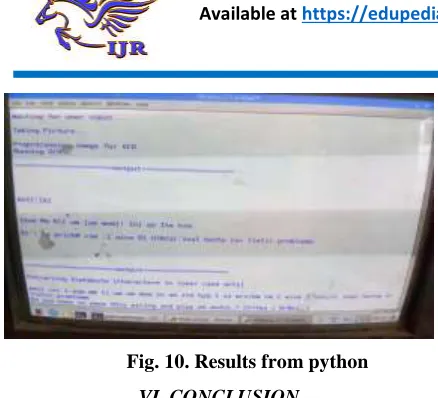 Fig. 10. Results from python   