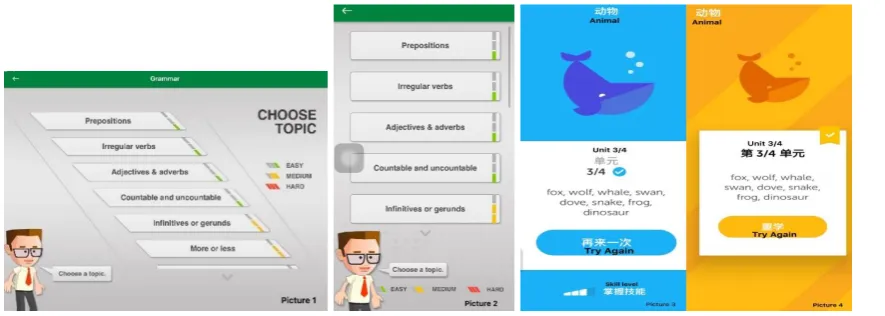 Figure 1. Comparison of the selected apps on different devices. The difference between 