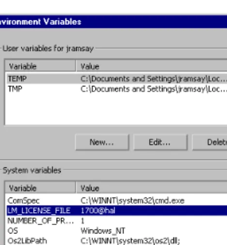 Figure 2-1: Setting Client Environment Variables