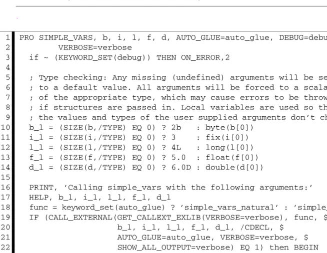 Table 3-3: Wrapper Routine — simple_vars.pro