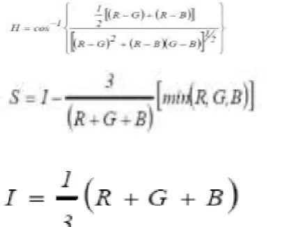 Table 4.1 Nine colour Features 