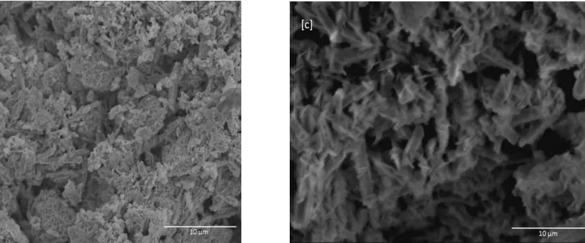 Figure 2. SEM Image: 4.0 AO paste (a) mixed at 500C PT (b) mixed at 70°C PT. (c) mixed at 90°C PT and cured at 450C