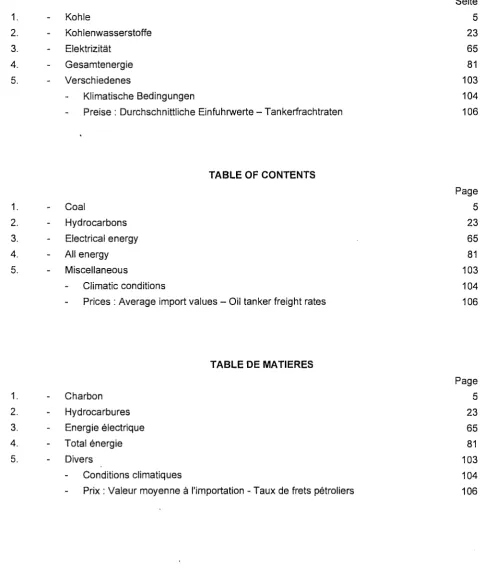 TABLE DE MATIERES 