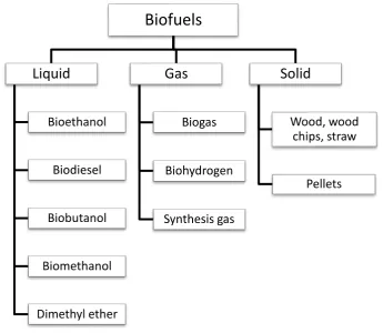 Table 1: Classification of biofuels based on state of aggregation 