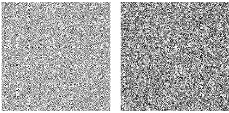 Fig. 6. Watermark produced when (a): a = 3.828 and (b): a = 3.859.