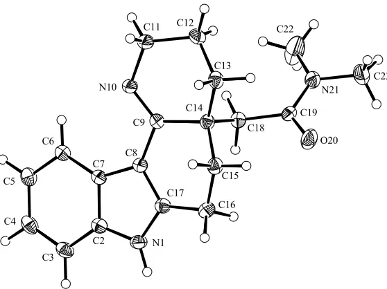 Figure   3-­‐3.   ORTEP   derived   from   the   single-­‐crystal   X-­‐ray   analysis   of   imine   159   (with   labelling   of   non-­‐hydrogen   atoms)