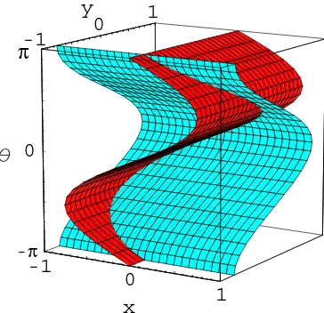 Figure 2.16:In the Eulerian scheme, the bicharacteristic strip is represented as theintersection of two implicitly deﬁned surfaces