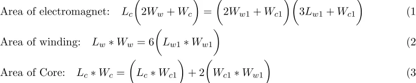 Figure 3(a)) (ii) half Halbach electromagnet (shown in Figure 3(b)) and (iii) full Halbach electromagnet(shown in Figure 3(c)) and values of magnetic ﬂux are compared.A single electromagnet consisting of a core and winding on both sides of the core is shown in