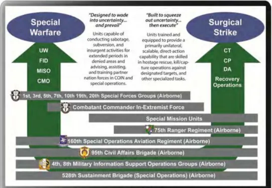 Figure 1.  Army SOF Surgical Strike and Special Warfare. 11