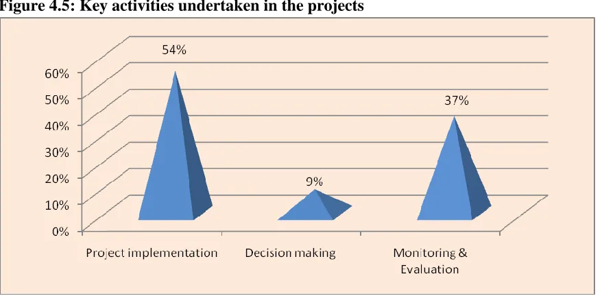 Figure 4.5: Key activities undertaken in the projects 