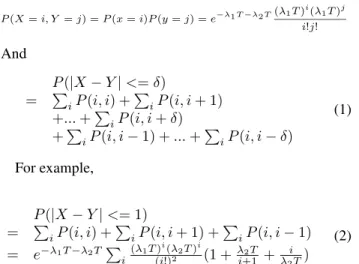 Figure 6 illustrates the probability of having two sim- sim-ilar length messages from two different users at different settings of λT , the average length of message a user types during T 