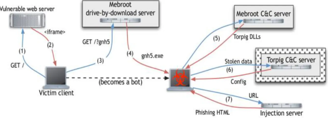 Figure 4 - Torpig network infrastructure [1] 