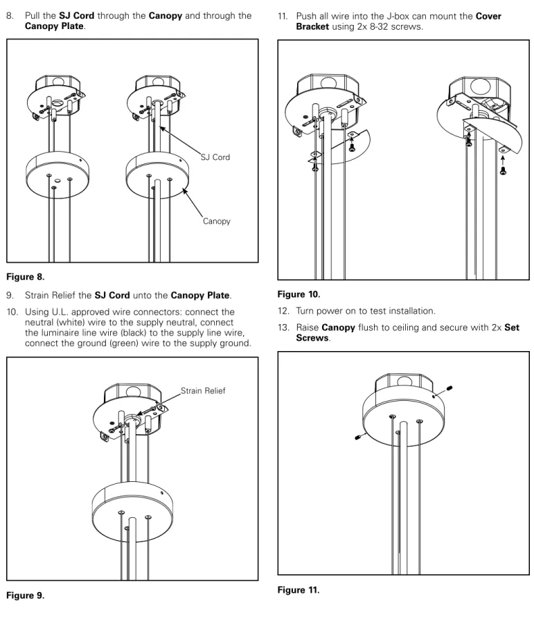 Figure 8.  Figure 9.  Figure 10. Figure 11. SJ CordCanopy8. Pull the SJ Cord through the Canopy and through the