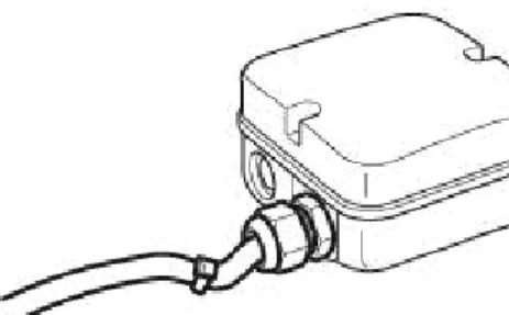 Fig. 2: Fan installed lying flat, cable routed in a U-shaped loop.