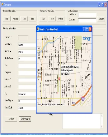 Figure 4 Execution screen shot of the application 