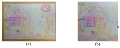 Fig. 5 a) A Hand printed Picture was captured by the digital camera on the iPhone 4s B) The Resultant Picture